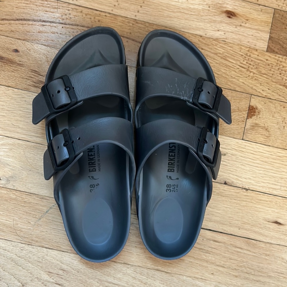 Rubber Arizona Birkenstocks - silver